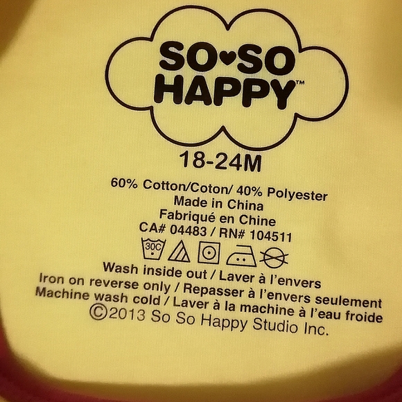 🔥SALE🔥 So So Happy "Naturally This Cute" Long Sleeved Girls Onesie NWT 18-24M - Picture 3 of 4